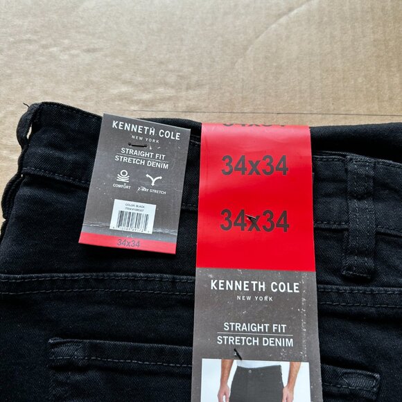 Kenneth Cole Men's Straight Leg Jeans Stretch Denim Black Size 34x34 - Picture 10 of 10